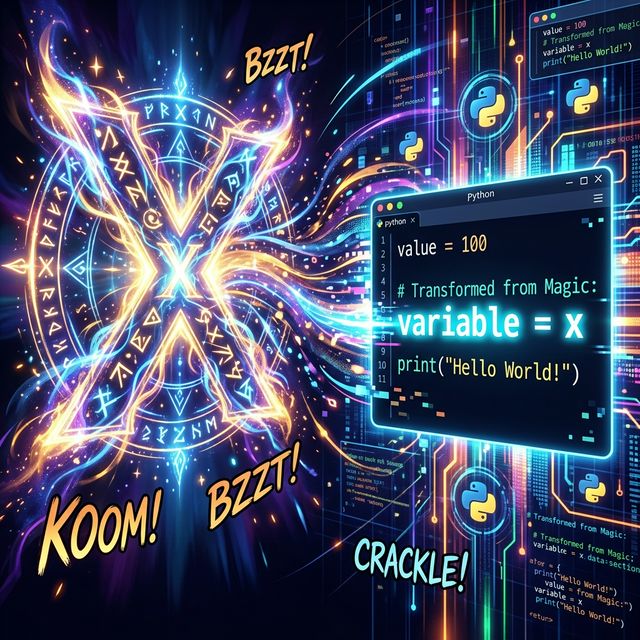 마법 기호 x에서 코딩 변수로