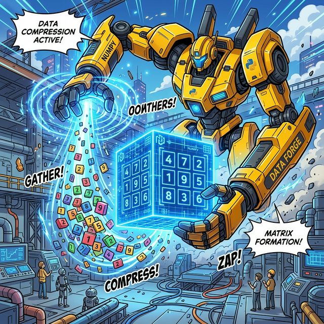 거대한 행렬 블록 압축 로봇