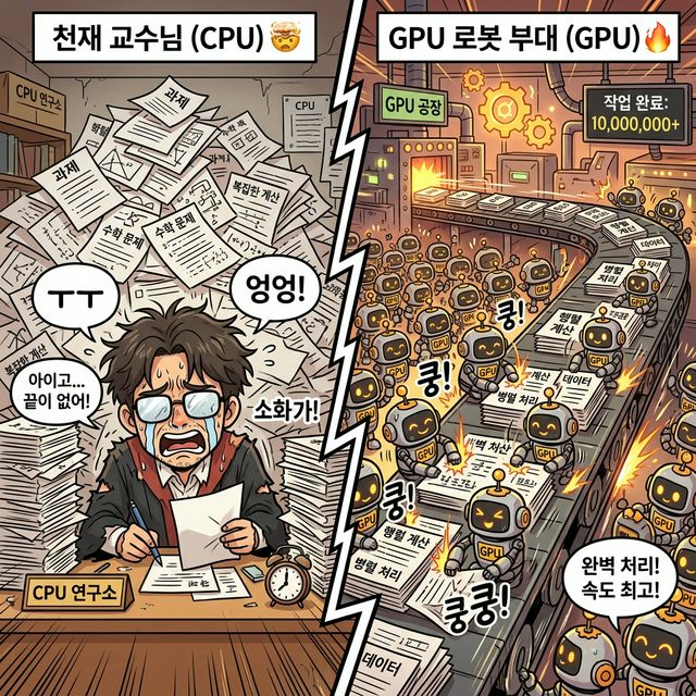 천재 CPU와 물량공세 GPU