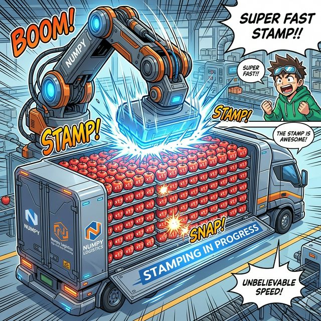 넘파이 컨테이너 일괄 도장