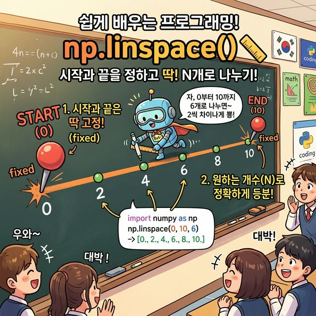 linspace() 개념도 웹툰