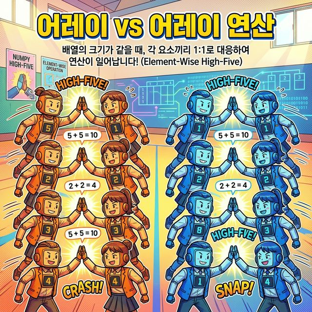 배열 간의 연산 웹툰 일러스트
