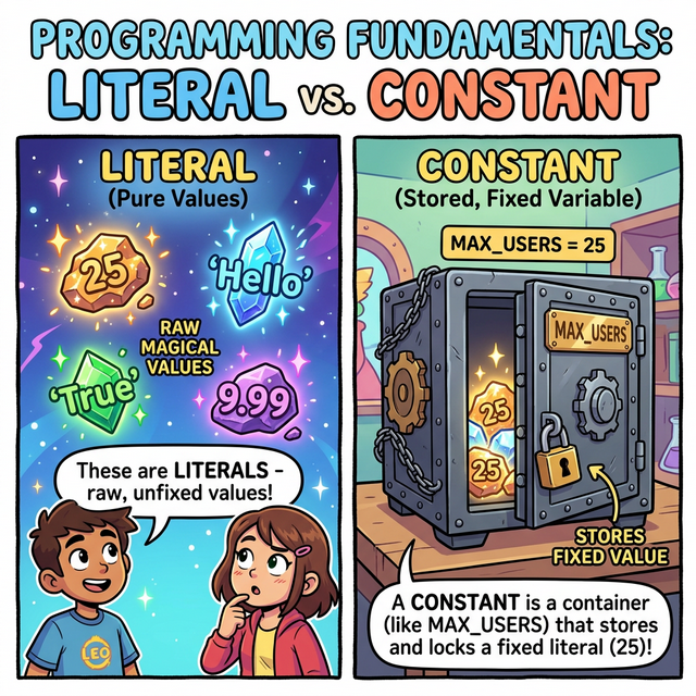 리터럴과 상수의 차이 비유 웹툰