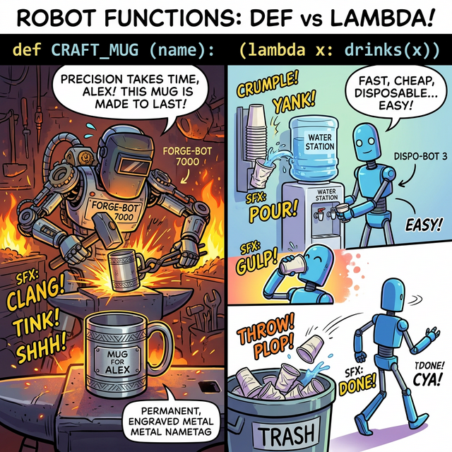 람다 함수 일회용 컵 비유 웹툰