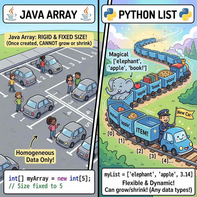 지루한 Java 배열 vs 무한 동력 Python 리스트 웹툰